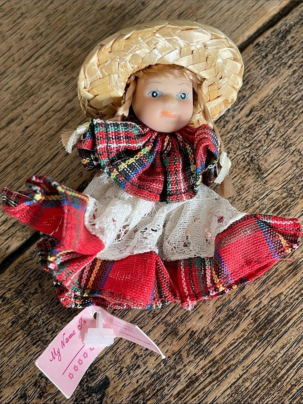 Cameo Kids Collection Plaid Doll in Red & White NWT